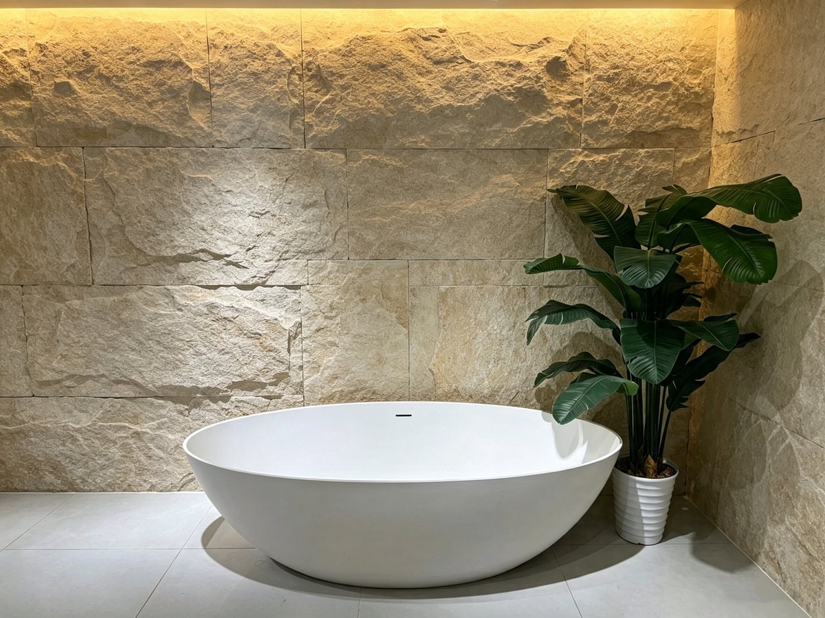 Solid surface bathtub display in the GRAESE showroom