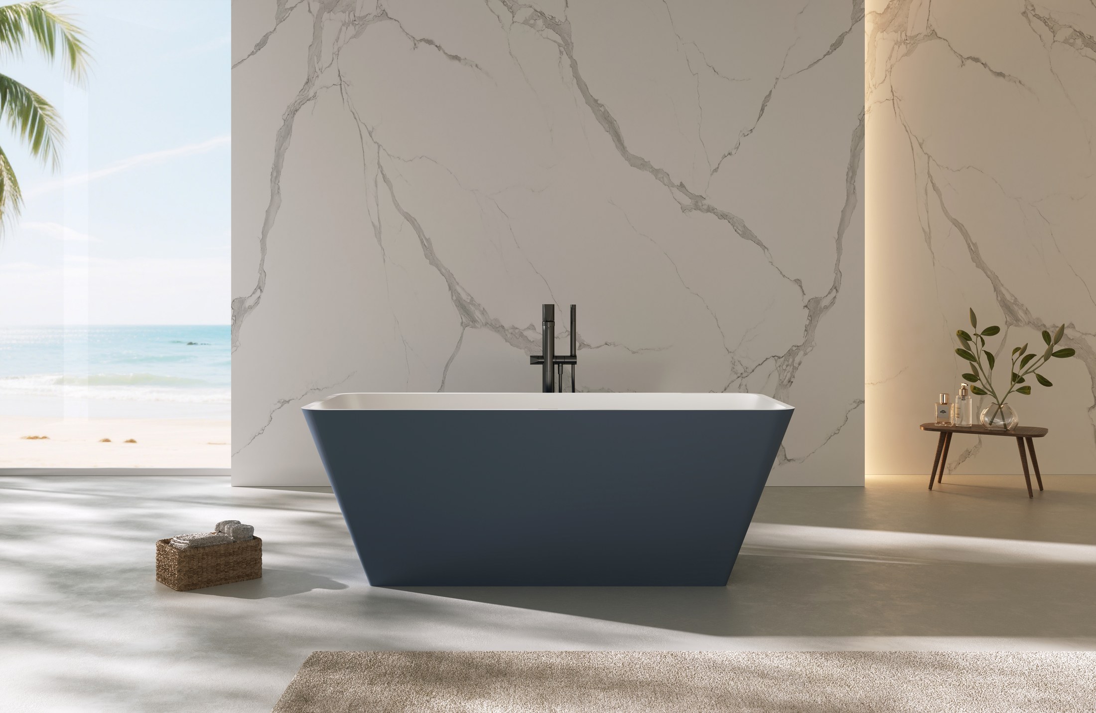 Color solid surface bathtub
