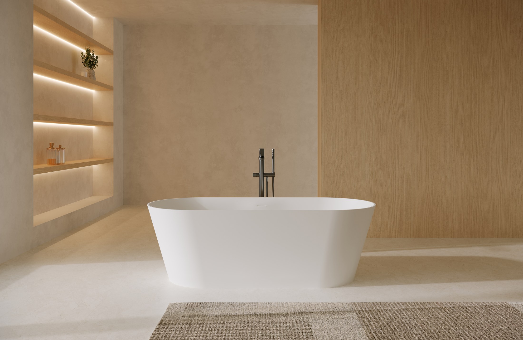 White freestanding bathtub